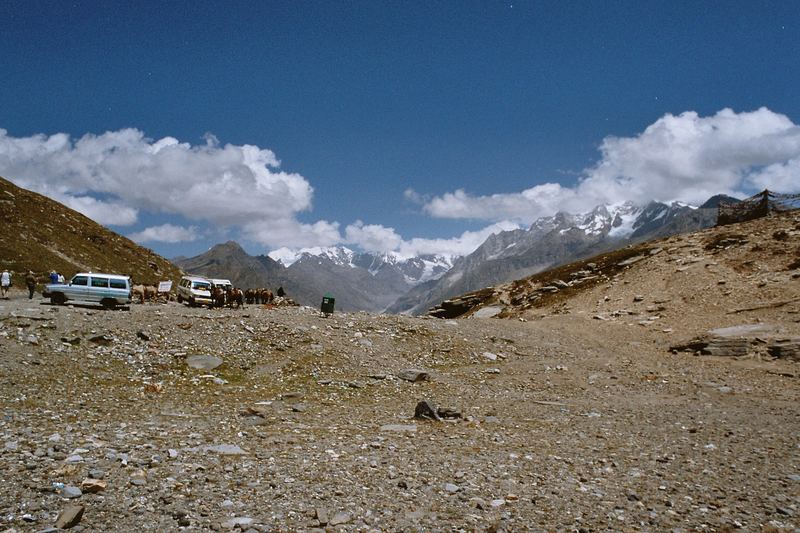 RothangPass, Honeymoon Point in Indien mit Blick auf Schnee und Zanskar