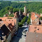 Rothenburg, Herrngasse mit Franzsiskanerkirche und Burgtor