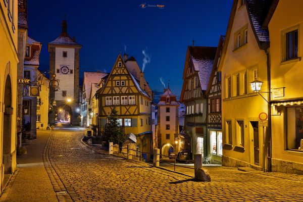 Rothenburg ob der Tauber am Plönlein mit dem Siebersturm