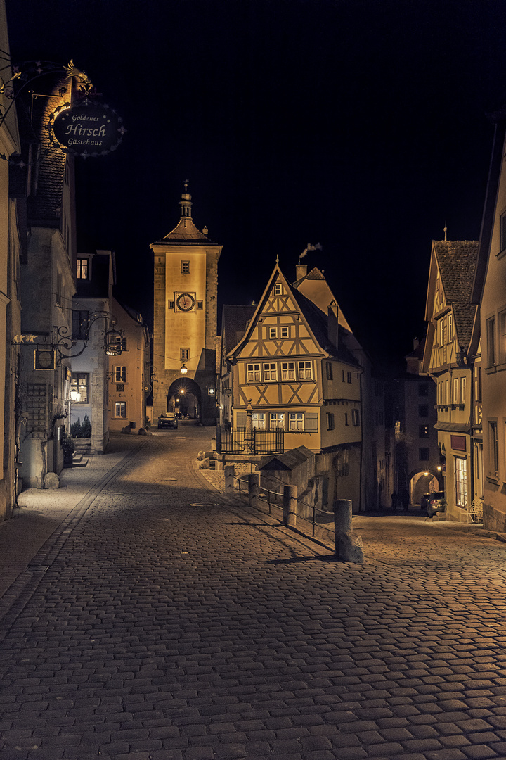 Rothenburg ob der Tauber bei Nacht