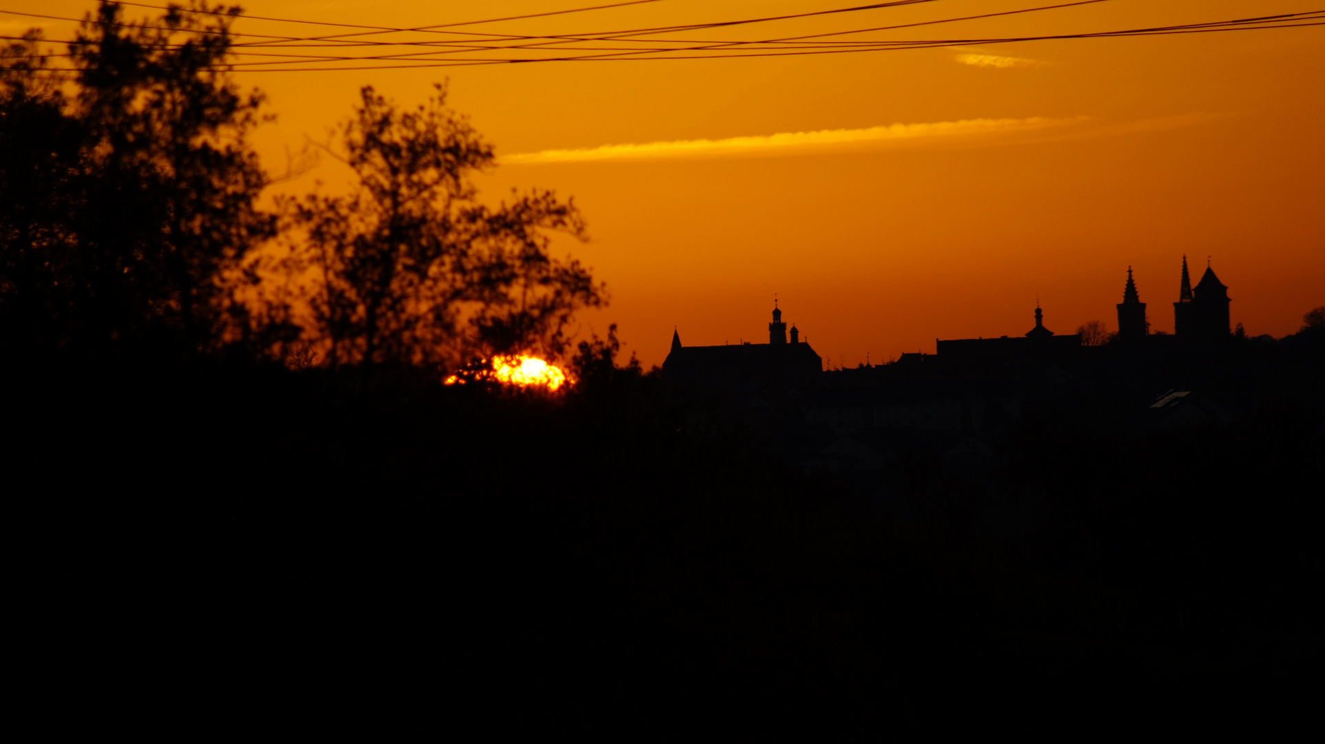 Rothenburg ob der Tauber beim Sonnenuntergang