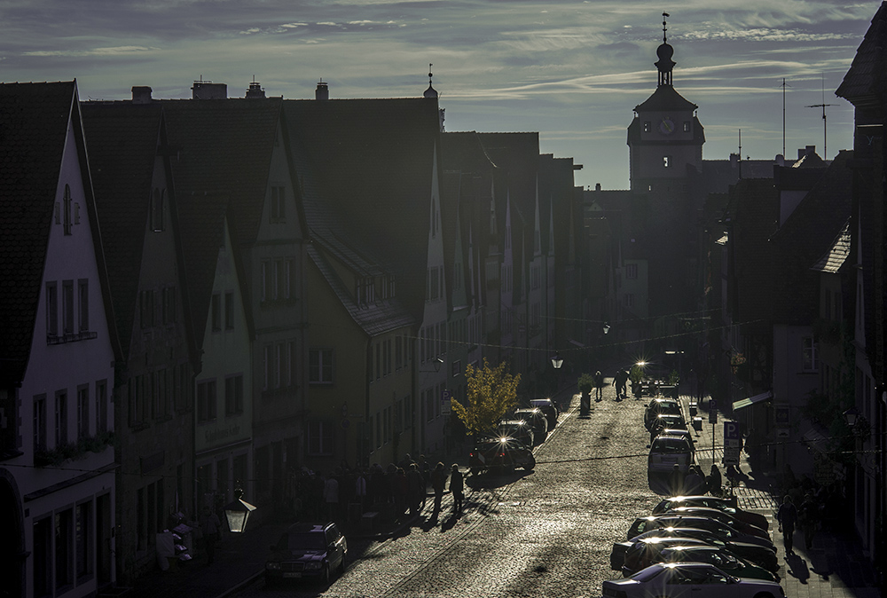 Rothenburg ob der Tauber im Gegenlicht