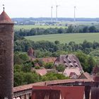 "Rothenburg ob der Tauber" mit Blick auf Klosterturm, Burgmauer und Wehrgang