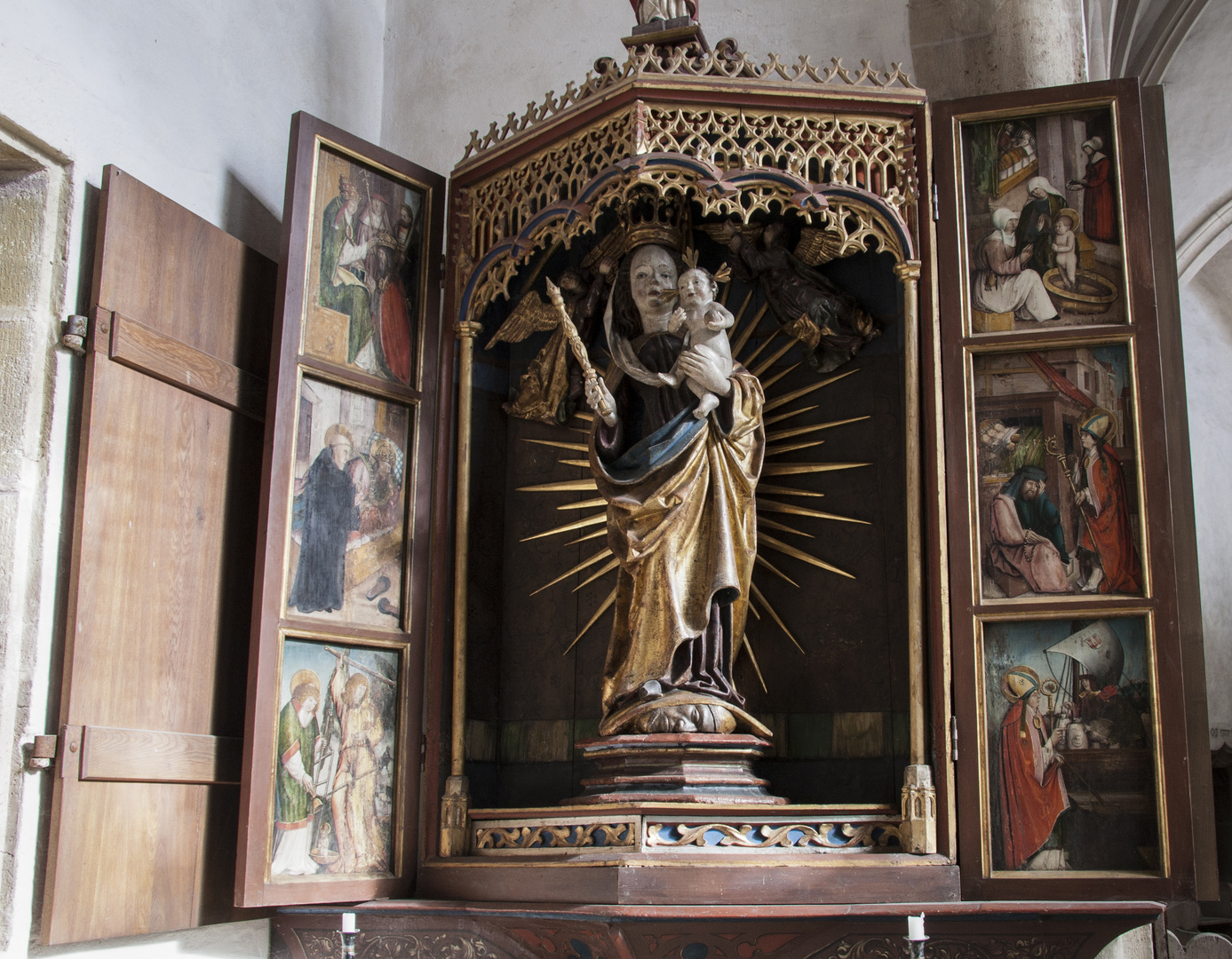 Rothenburg ob der Tauber Wolfgangskirche 2 Seitenaltar