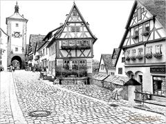 ''Rothenburg ob der Tauber,Siebertor am Plönlein''