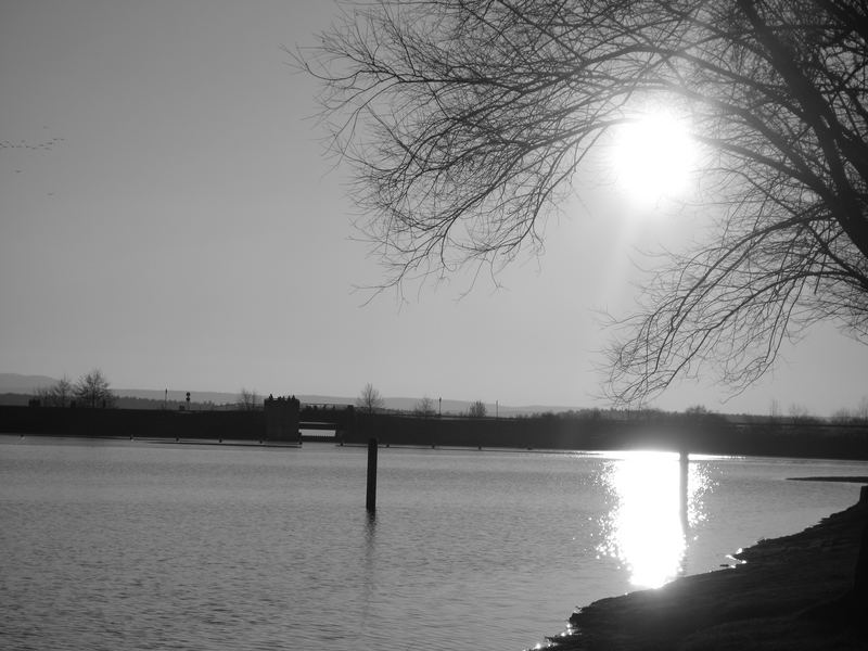 Rothsee stille in der Luft an einem Wintertag