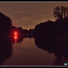 Rotlicht an der Peißnitzbrücke - Halle/Saale