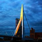 Rotterdam bei Nacht mit Erasmus Brücke