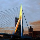 Rotterdam bei Nacht mit Erasmus Brücke v2