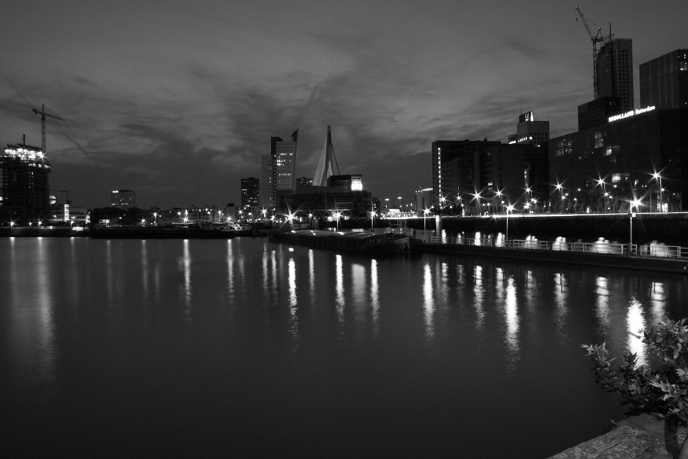 Rotterdam harbour area at night (beautiful!)