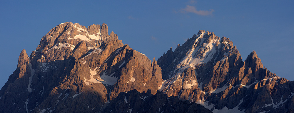 Rotwand (Zehner) und Elfer im Abendlicht