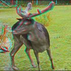 Rotwild im Volkspark 4 (3D)