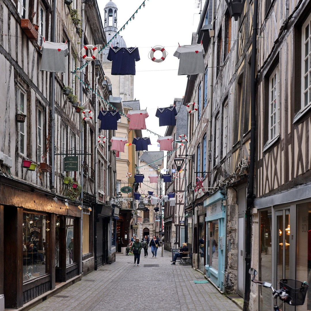 Rouen mit den klassischen normannischen Farben und Formen