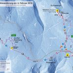 Routenkarte: Skiwanderung Beerberg-Schneekopf 6.2.2018