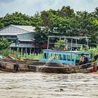 Routine auf dem Bassac River im Mekong Delta