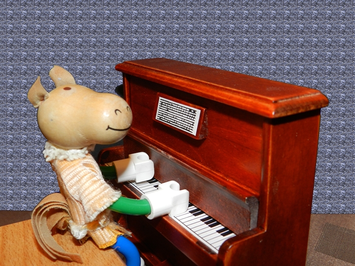 Rover spielt Klavier