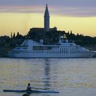 Rovinj am Abend mit Sonnenuntergan