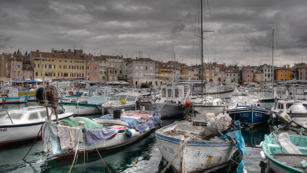 Rovinj Hafenszene