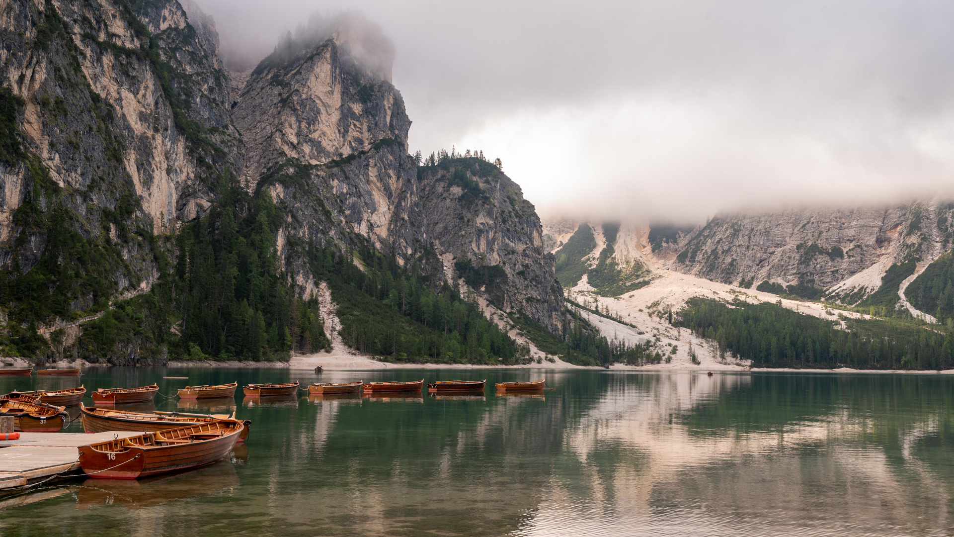 Rowboats at Pragser Lake