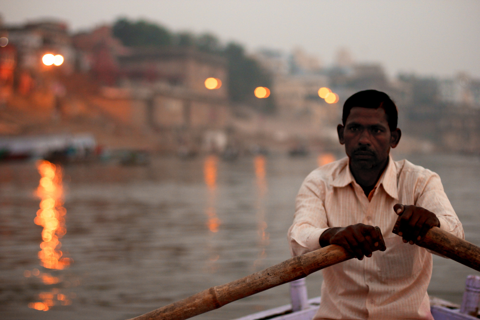 Rower on the Ganga River