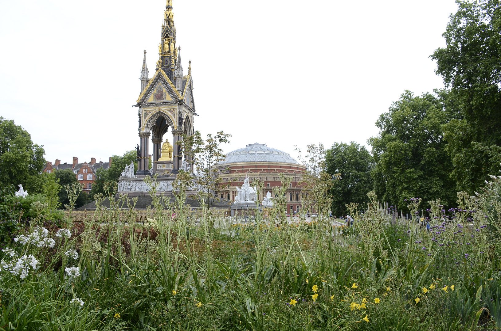 Royal Albert Memorial and Royal Albert Hall in London