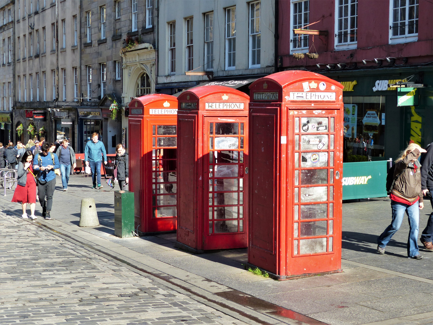 Royal Mile Red Boxes Edinburgh