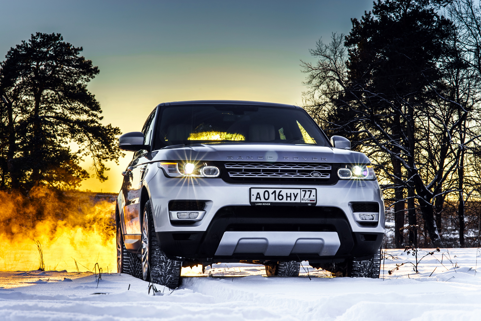 RR sport on sunset background