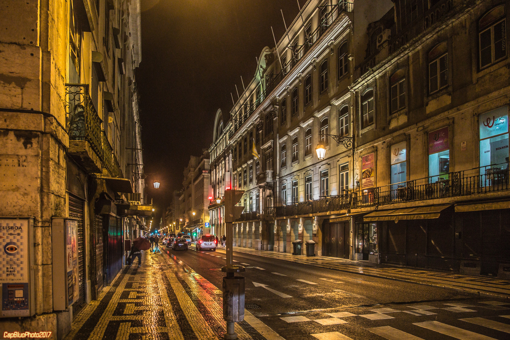 Rua Aurea Geschäftsstrasse in Lisboa by Night
