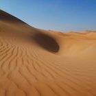 Rub al Khali kurz nach Sonnenaufgang, im weitesten Sinne Höhe Liwa