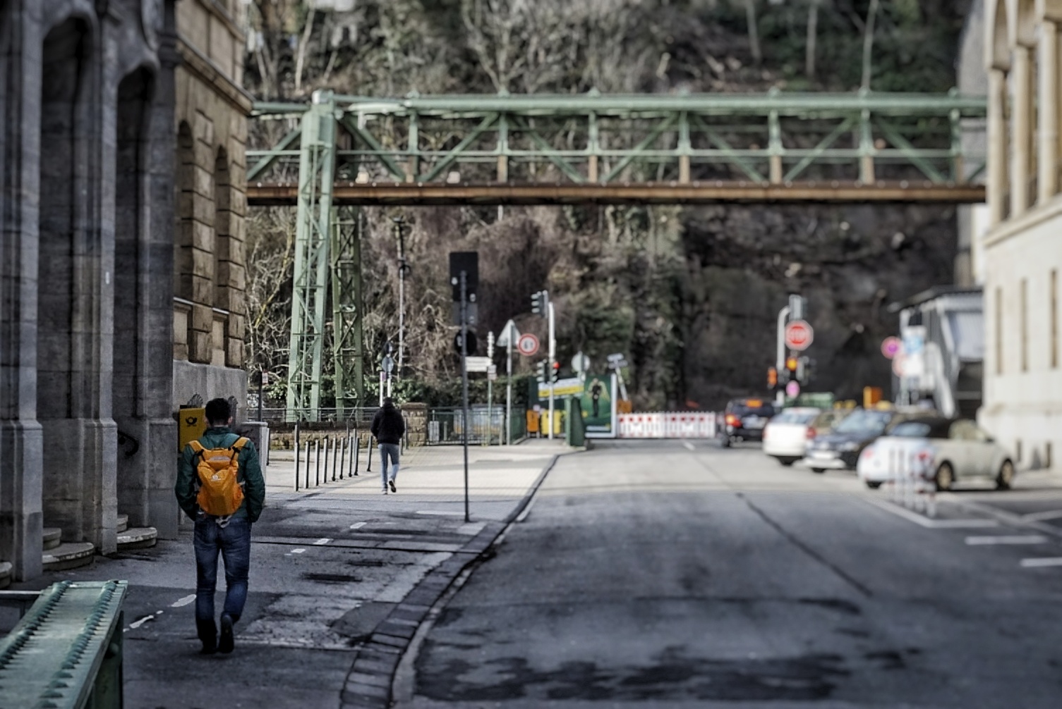 rucksack in der stadt