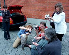 Rudelschiessen auf einen Falken