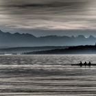 Ruderboot, See und Berge