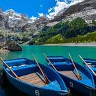 Ruderboote auf dem Oeschinensee