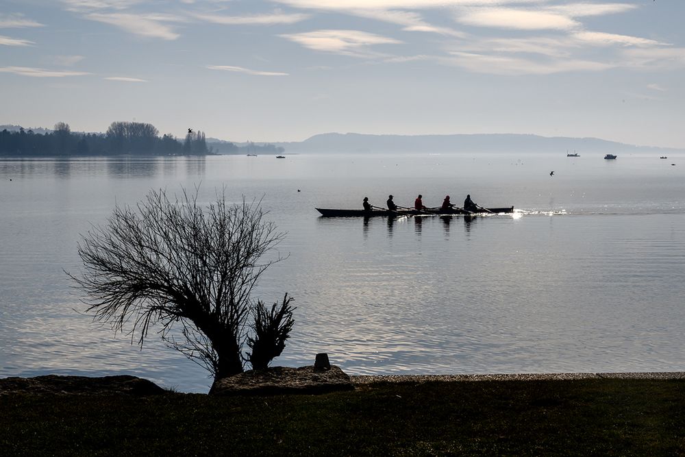 Rudern auf dem Bieler See