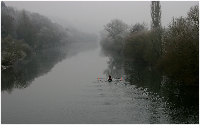 Rudern im Nebel !