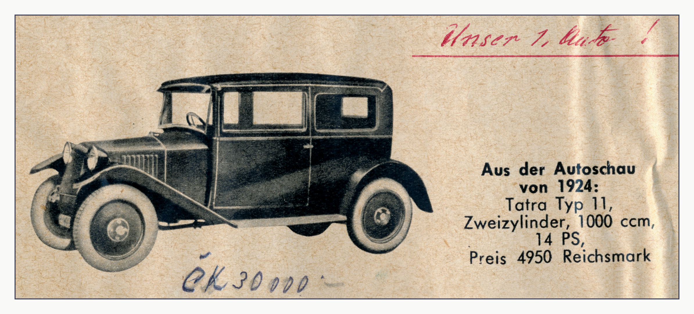 Rudolf Hübners erstes Auto