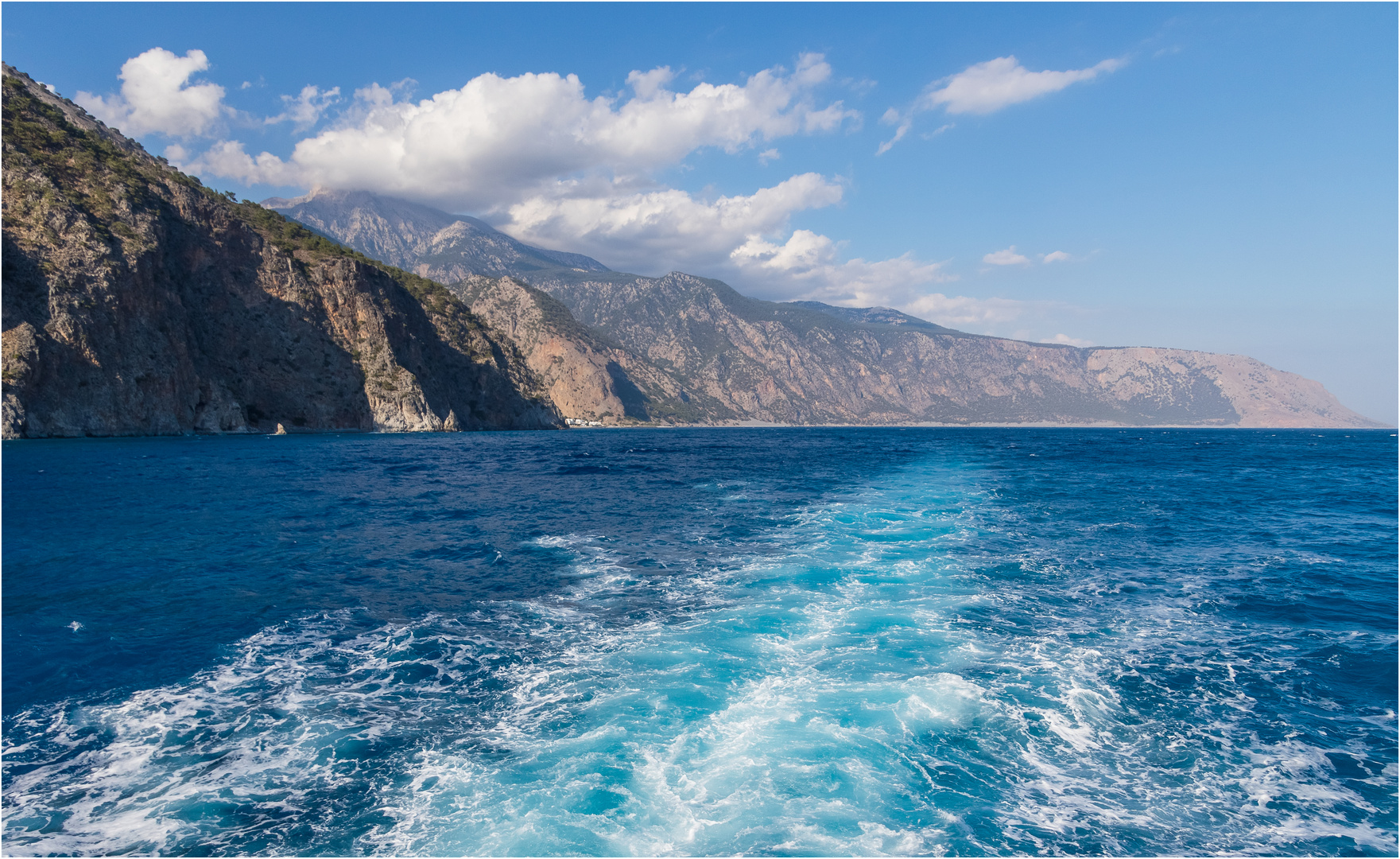 Rückblick auf Agia Roumeli und die weißen Berge