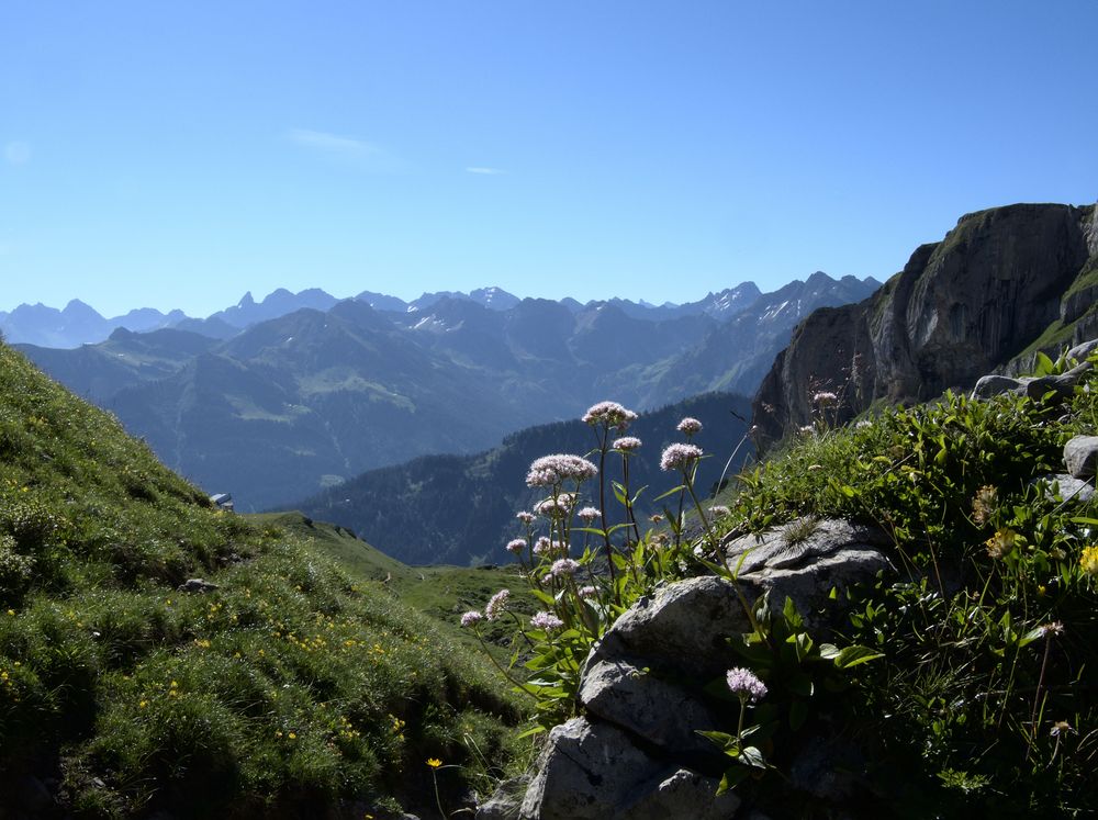 Rückblick auf dem Weg zum Hahnenkopf