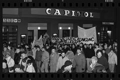 Rückblick: Demonstranten gegen die deutsche Einheit, 1989 in Rostock