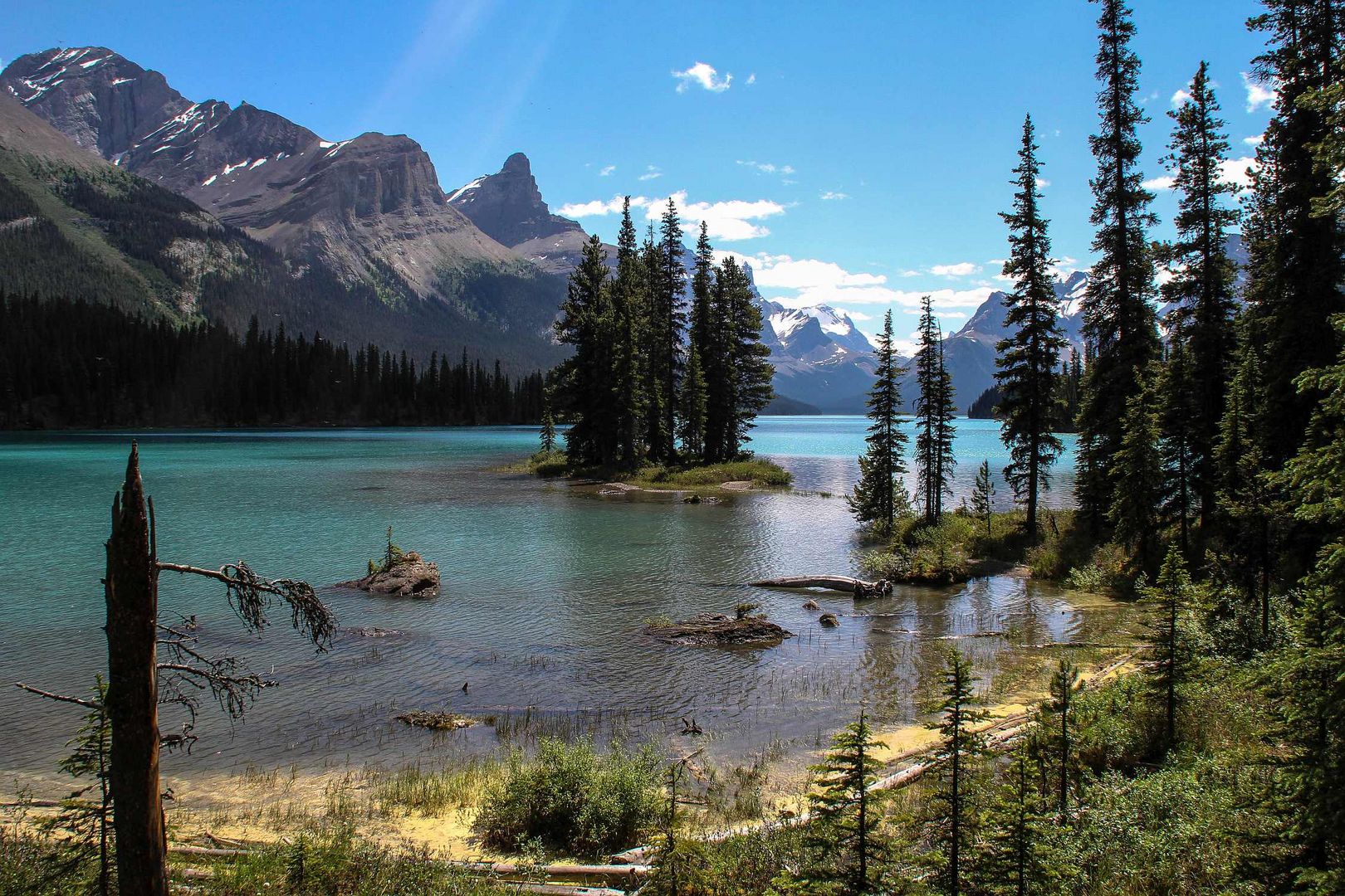 Rückblick - Spirit Island im Maligne Lake....