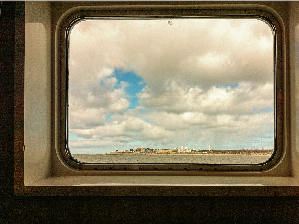 Rückblick von der Fähre auf Norderney