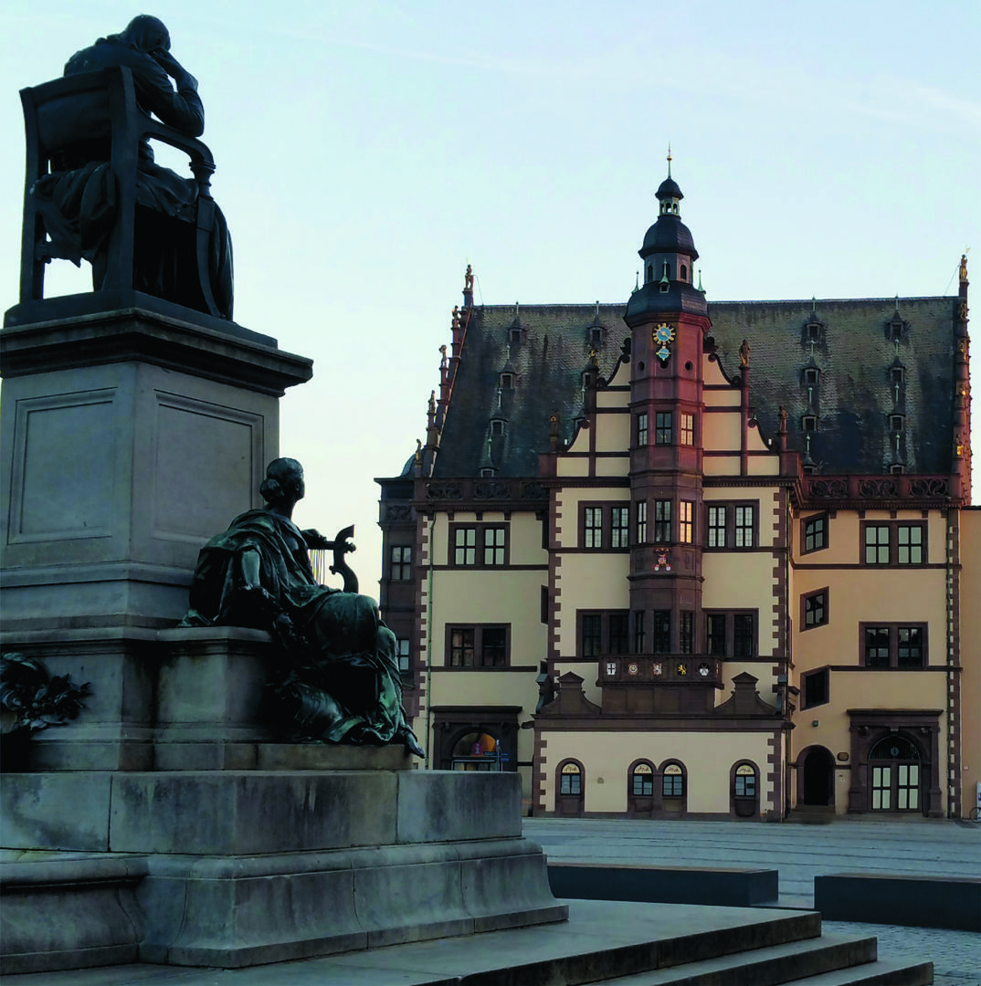 Rückert und Rathaus Schweinfurt Marktplatz