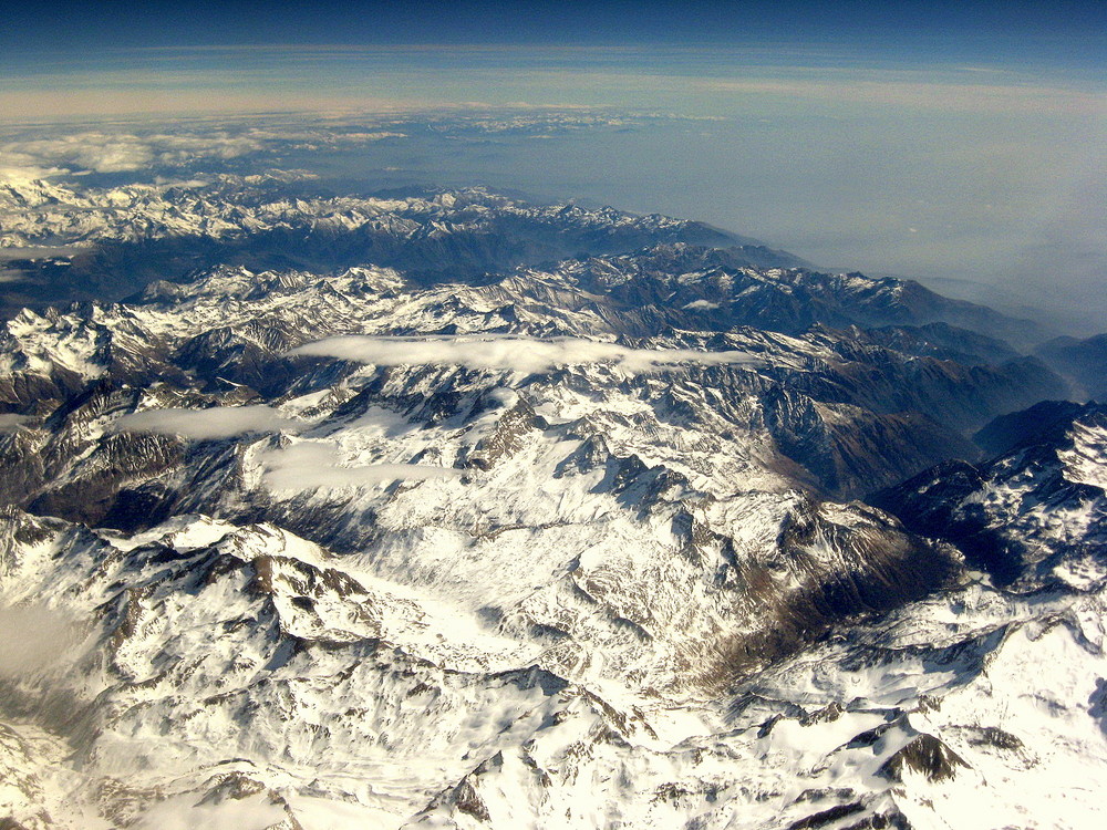 Rückflug von Mallorca über die Alpen