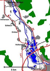 Rückhaltebecken mit Northeimer Kiesseen.