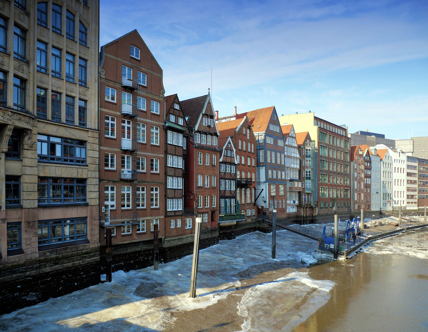 Rückseite der Deichstraßen Häuser 