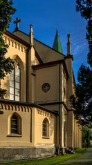 rückwärtige Ansicht der evangelischen Kirche in Oberwiesenthal