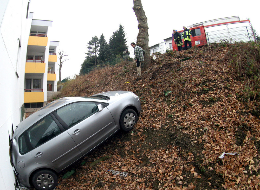 Rückwärts eingeparkt.