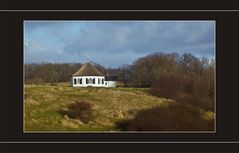 Rügen, Kirche von Vitt, Dezembersonne