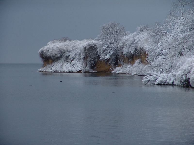 Rügen: Steilküste im Eismantel