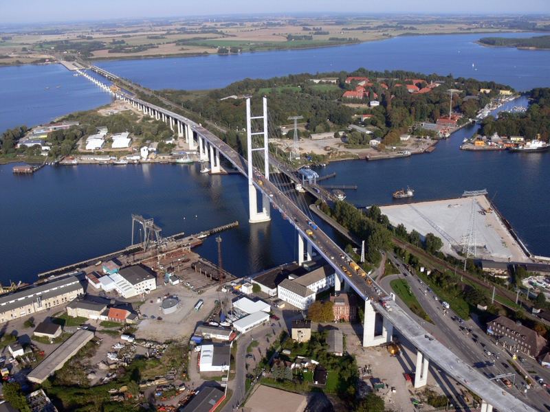 Rügendamm und Dähnholm bei Stralsund